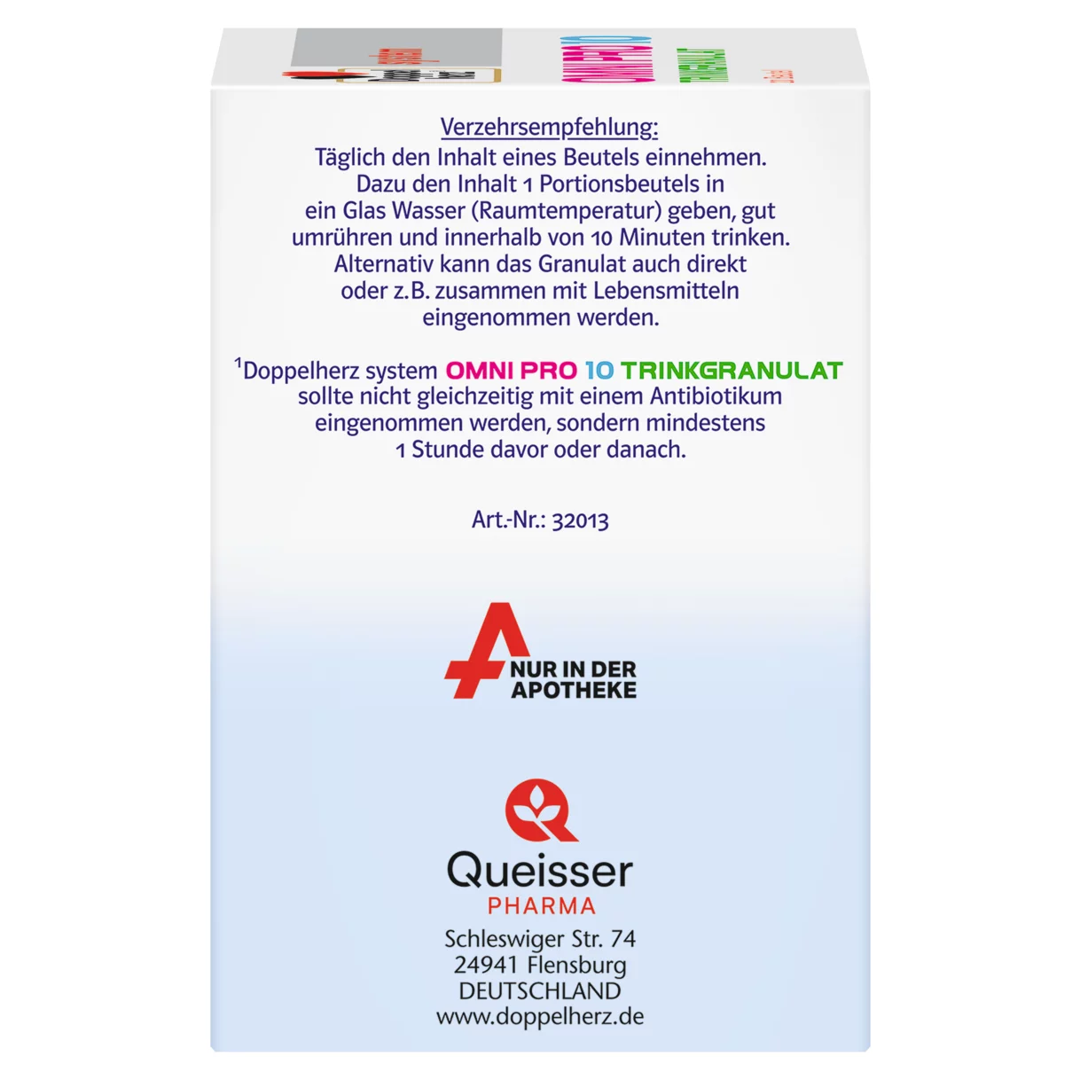 Abbildung der Produktverpackung Doppelherz system OMNI PRO 10 Seitenansicht links